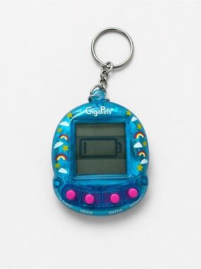 Vintage GigaPets Virtual Pet Electronic Keychain Blue Y2K 90s Collectible